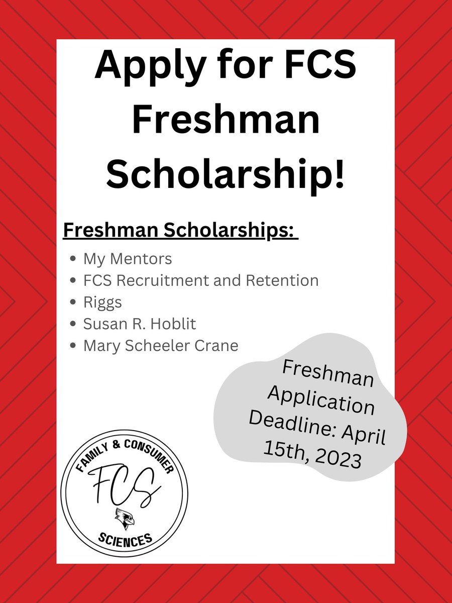 Tomorrow is the LAST DAY to apply for FCS freshman scholarships! Visit our website for more information on how to apply. #LifeinFCS

fcs.illinoisstate.edu/academics/scho…