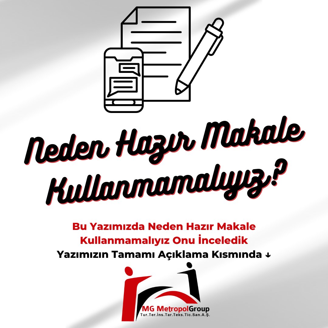 MetropolTercume's tweet photo. Neden Hazır Makale Kullanmamalıyız? Yazımız @metropoltercume Instagram hesabında yayında. https://t.co/AV1lFLmVOA