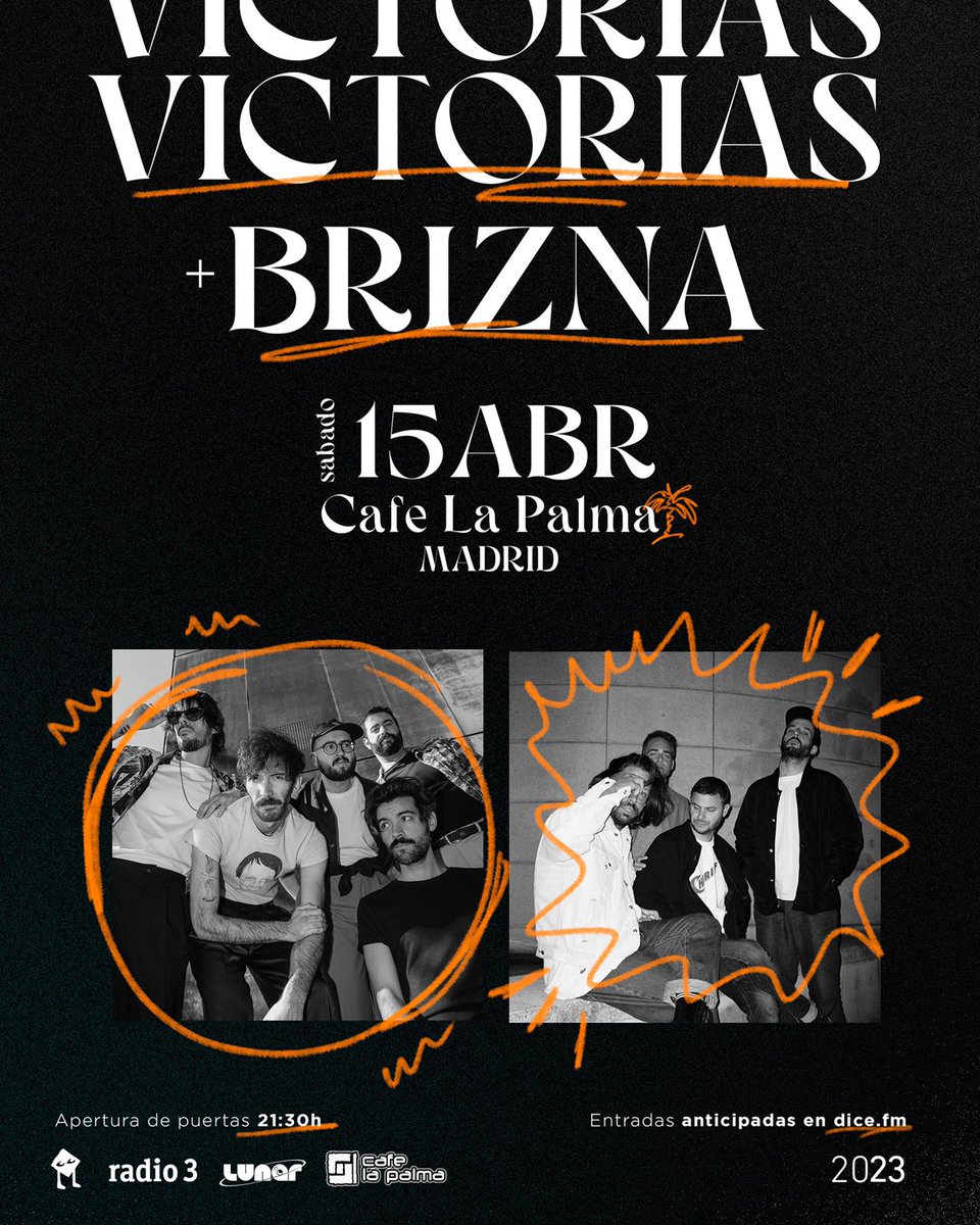 victoriasbanda's tweet photo. Se viene jaleo bueno este finde en Madrid junto a los amigos de @briznaband 🔥🔥🔥

@cafelapalma @altafonte_spain @lunardiscos https://t.co/9KUy5GAxK7