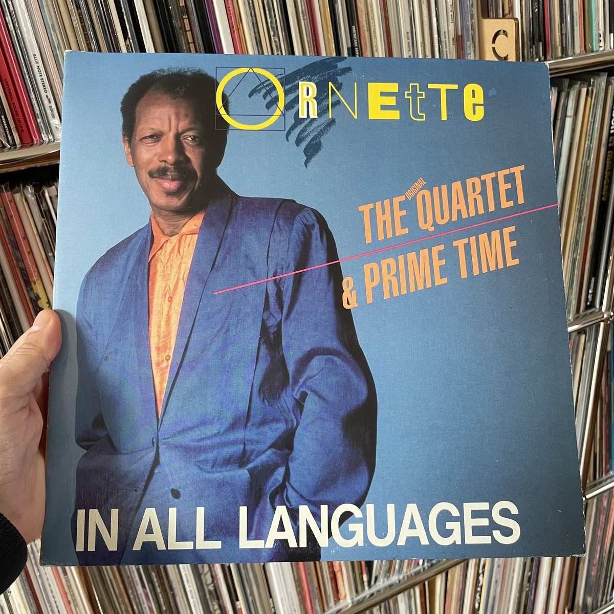 #NowPlaying Ornette Coleman : The Original Quartet & Prime Time - In All Languages (Caravan Of Dreams Productions, 1987).

On the first LP #OrnetteColeman has a reunion with his original quartet (Don Cherry, Charlie Haden & Billy Higgins) and on the 2d LP he plays with Prime Time