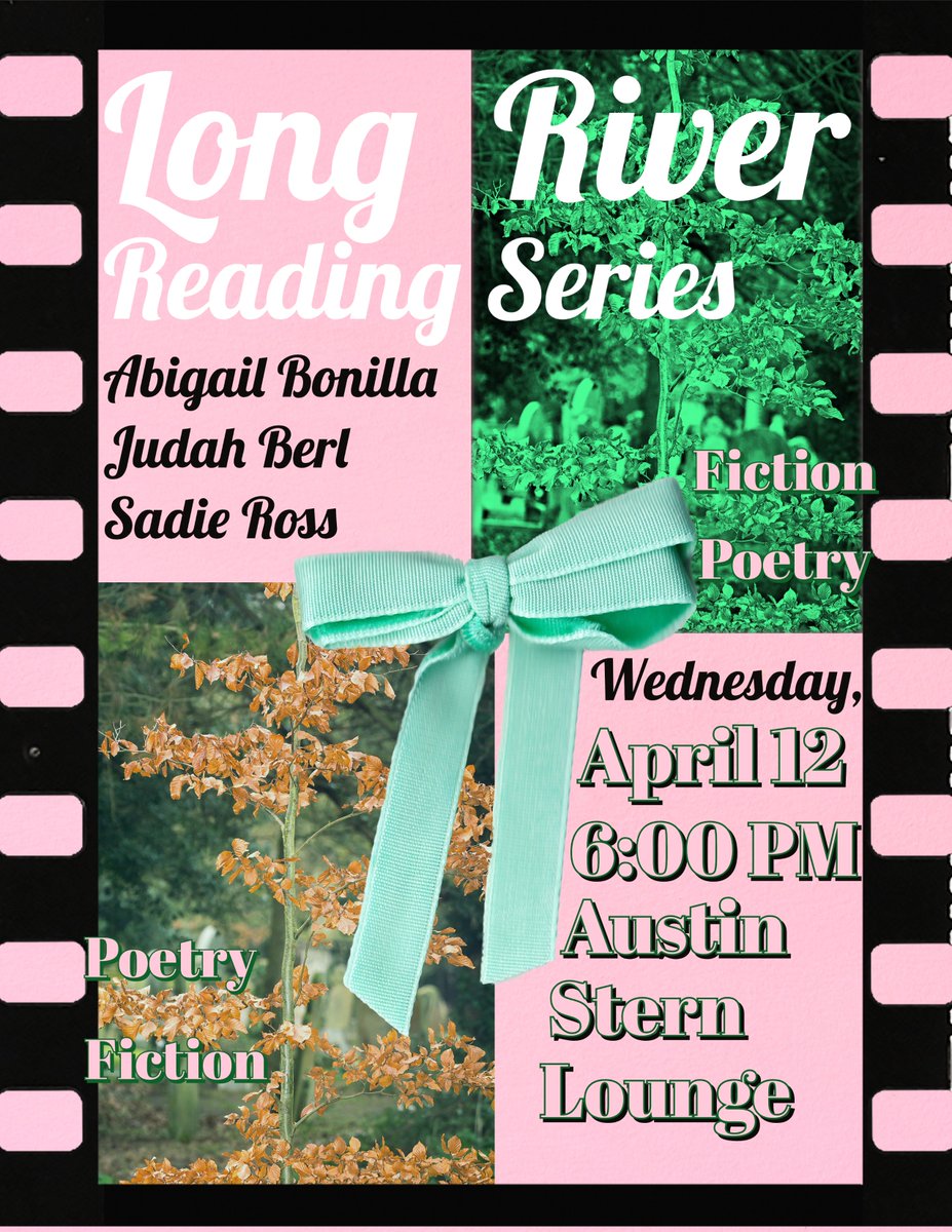 WritingUconn's tweet photo. Tonight!

Come support three featured UConn student authors (and share a few words of your own) at the last Long River Reading Series of the season! Abigail Bonilla, Judah Berl, and Sadie Ross will read before the open mic. 

Join us in Austin's Stern Lounge at 6:00 PM. https://t.co/EcqjPifqqE