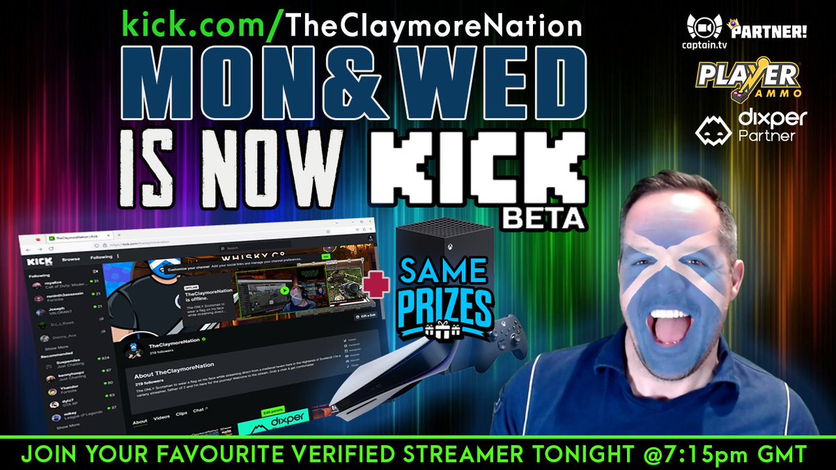 ‼️Live now, on Kick!

Games with viewers as we slurp the slap juice! We play <a href="/FortniteGame/">FortniteGame</a> on <a href="/kick/"></a> with <a href="/Dixper_en/">Dixper</a> 

What could go wrong!?

✅Tickets drops all night! 
✅ Re-tweet for a FREE ticket!

#KickStreamer #kickstreaming #streamnation 
kick.com/theclaymorenat…