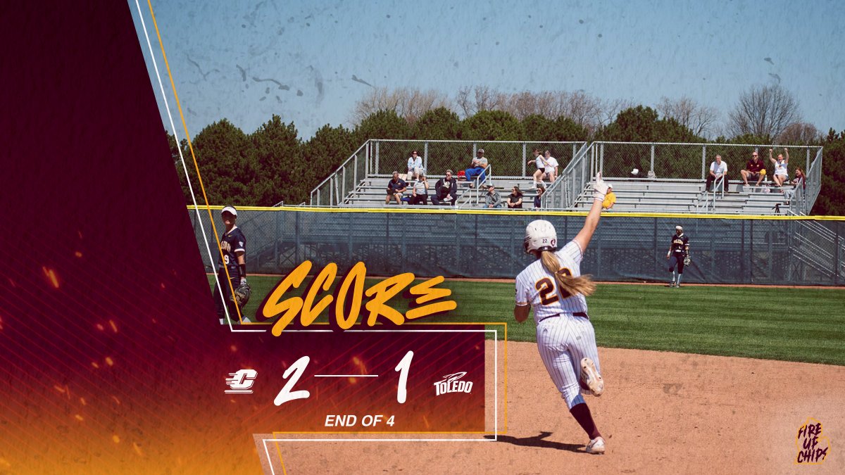 CMUSoftball's tweet photo. END 4| We grip our 2-1 lead heading to the fifth ‼️

Beanie has 3⃣ Ks on the day

#FireUpChips🔥⬆️🥎 https://t.co/LVurf9pIjq