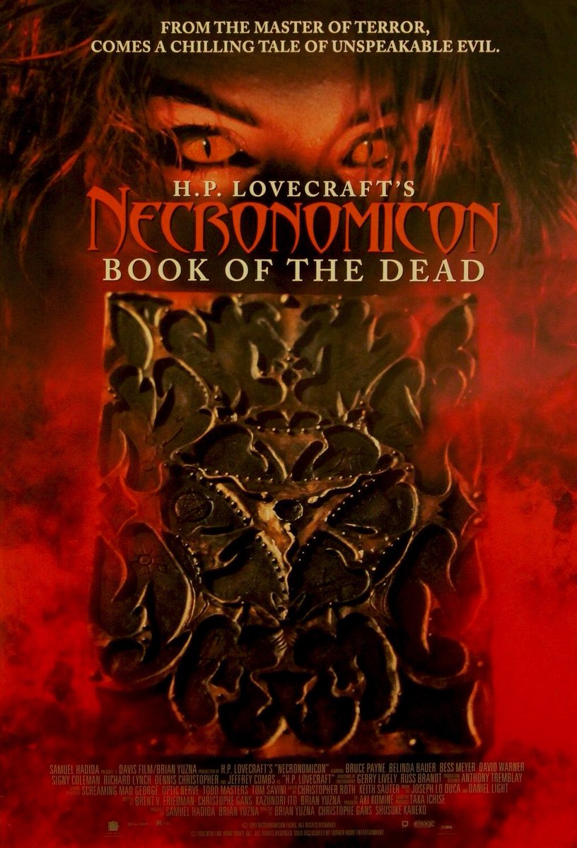 EugWSerra's tweet photo. On October 29, 1996, Necronomicon opened. #Necronomicon #JeffreyCombs #DavidWarner #BrianYuzna #BrucePayne #MariaFord #TomSavini #RichardLynch #ScreamingMadGeorge #JohnCarlBuechler #DonCalfa #BelindaBauer #HPLovecraft https://t.co/Sd6qi8Q9Ie