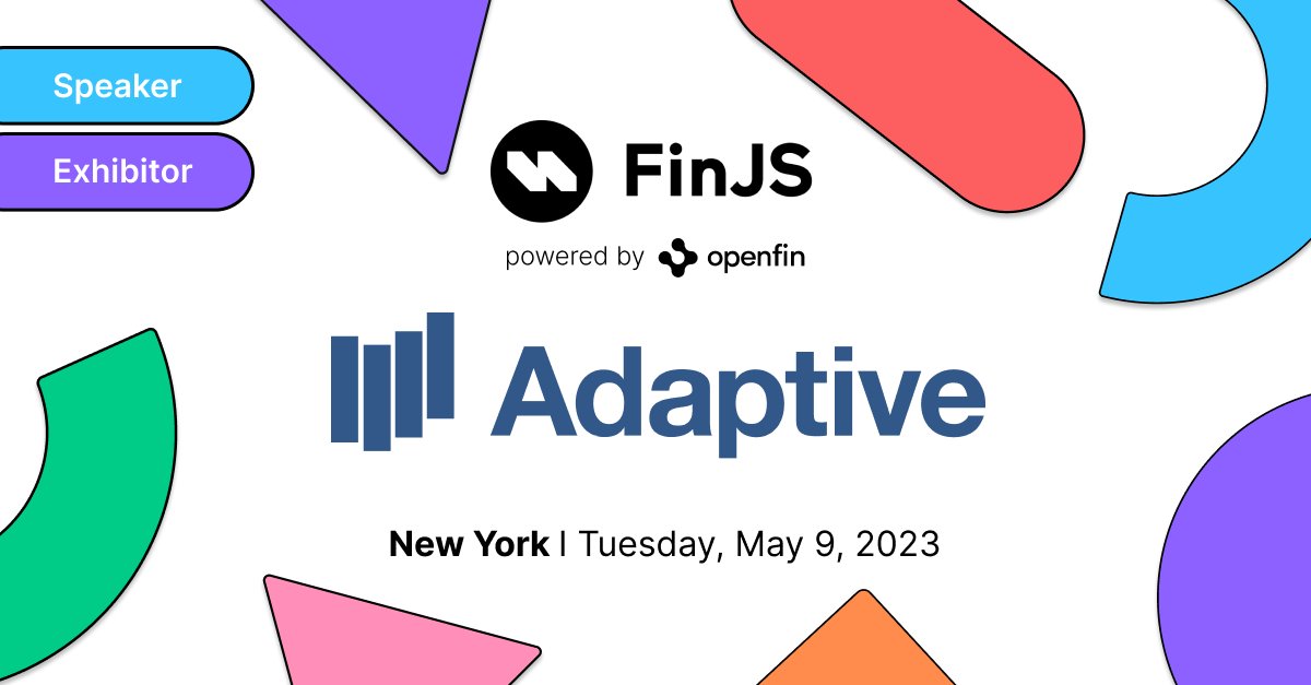 finjsio's tweet image. Welcome Adaptive to the FinJS stage🎉 

Interested in how to create impactful delivery with workflow driven design? Join us on May 9 for a showcase on real-life use cases from Adaptive. 

Reserve your spot today: hubs.li/Q01L9NTt0

#Adaptive #BuiltonOpenFin #NativeApps