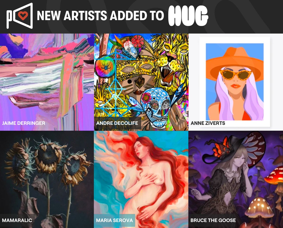 theHUGart's tweet photo. Congratulations to the latest artists curated by our community and added to HUG 🎊

@jaimederringer
@decolife1
@annaziverts
@mamaralic
@Serova_Iva
@xbrucethegoose

Welcome! We can't wait to see how you customize your profiles. Check your emails for instructions 🤗✨ https://t.co/uVg1lM23n8
