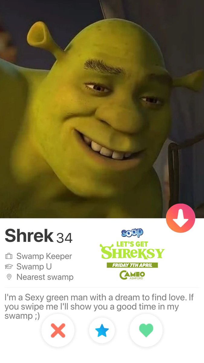 Would you swipe right for this beauty 👀😍
It's the perfect match made in the swamp tbh...

Let's Get Shreksy tickets available here ---> loom.ly/LxGAfpc