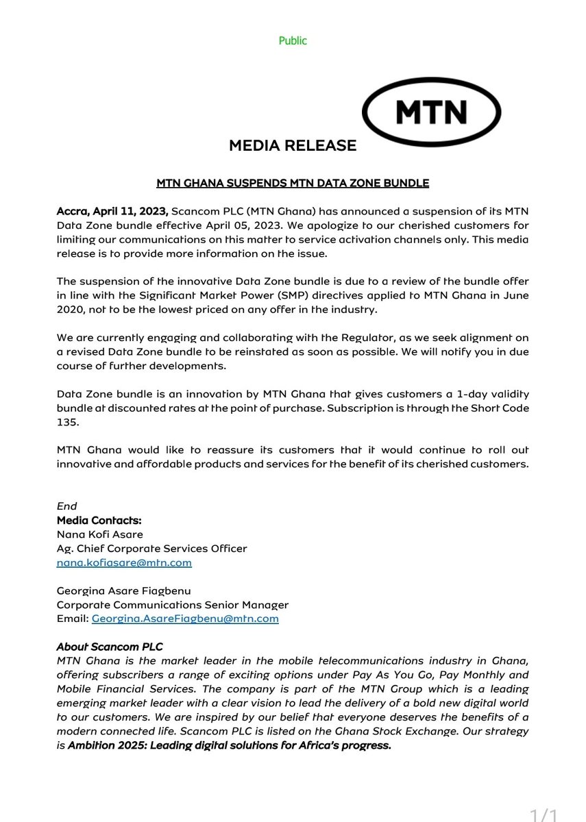 Gmgbossgh's tweet image. MTN suspends #DataZone..