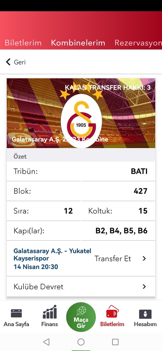 ahmetakdr's tweet photo. 650 TL İlgilenenlerler Mesaj yada Yorum Atabilir. 
#bilet #maçbileti #biletdevir #biletdevret #kombine #kombinedevir #kombinedevret #biletarıyorum #kombinem #passo #passolig #Galatasaray #galatasaraybiletdevir #Galatasaraybilet https://t.co/OPA1y9CeKF