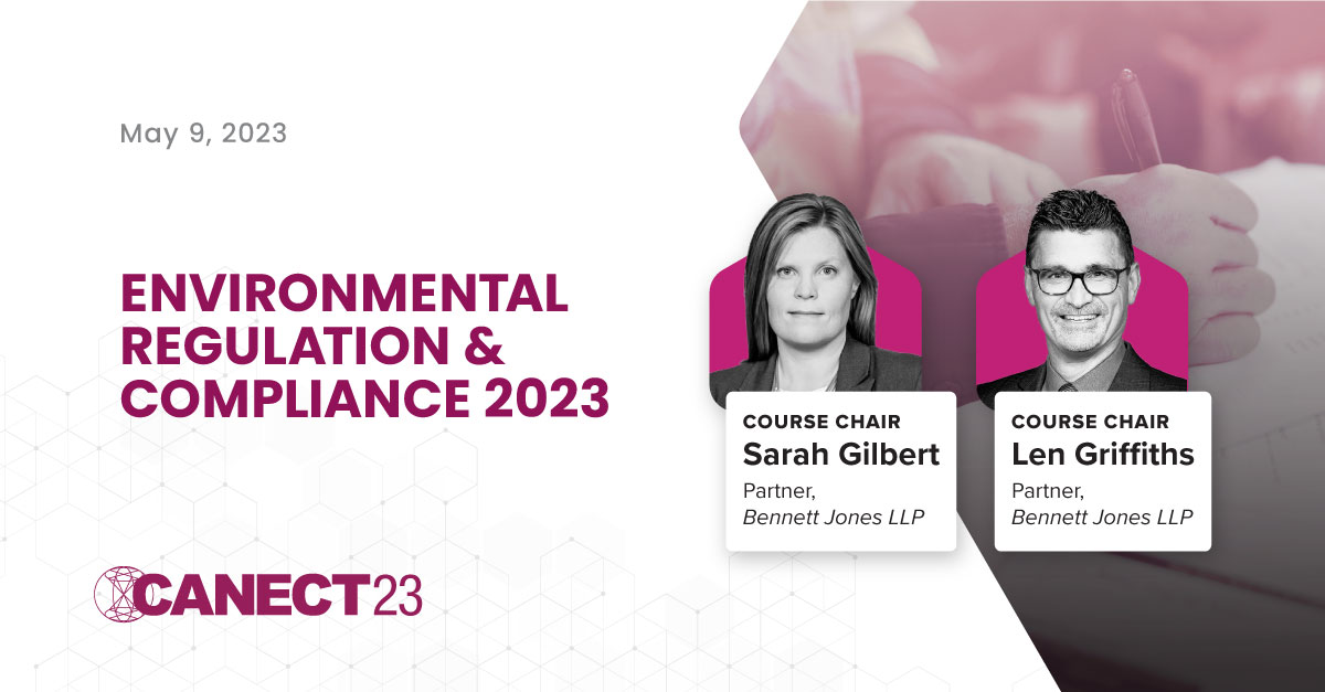 CANECTEvent's tweet photo. #CANECT23 Highlight — "Environmental Regulation & Compliance 2023" on May 9
Chaired by @BennettJonesLaw, this course is a case study-based session on current and future trends in environmental regulation in Ont. and Canada
Course agenda and register: https://t.co/Ya3QYaSNY0 https://t.co/rwpGT5uYFo