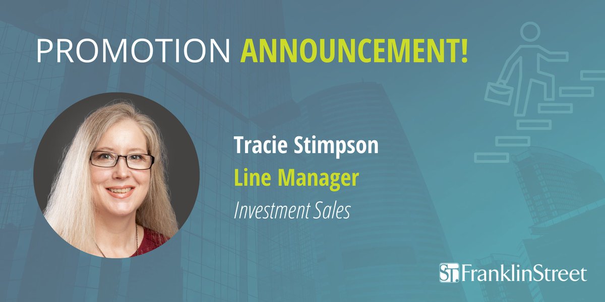 FSAtlRetail's tweet image. Congratulations to Tracie Stimpson on her promotion to Line Manager for Investment Sales @FranklinST_llc