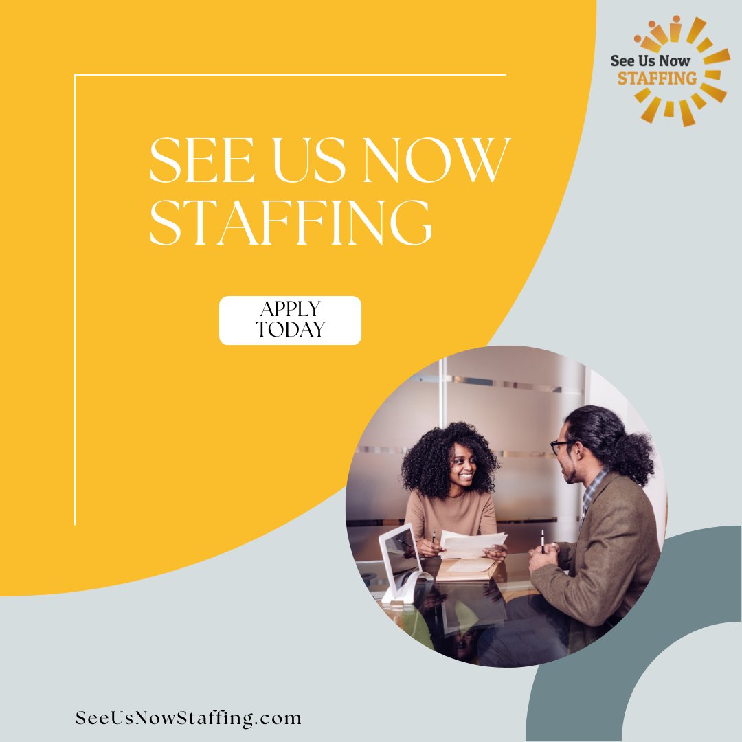 See Us Now Staffing is here to help make your job search easy! Apply online today at wwww.SeeUsNowStaffing.com.

#Hiring #Apply , #findemployees, #findhelp, #lasvegas, #lasvegasjobs, #vegasjobs, #beststaffingagency, #employmentagency, #findqualifiedworkers, #findajob