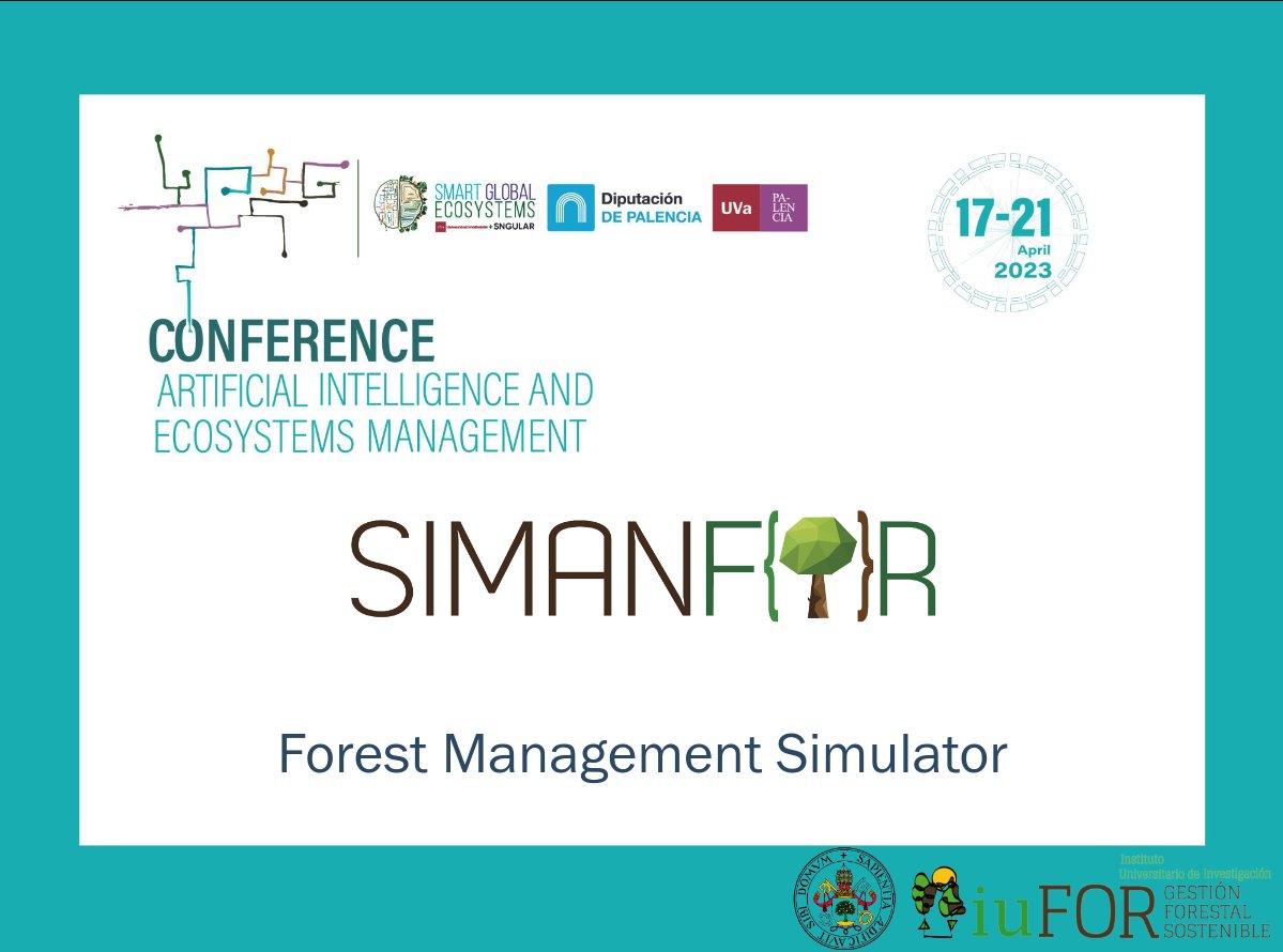 aitorvv's tweet photo. Last details for #ForestExplorer and #Simanfor workshops that will take place next Monday at the #ArtificialIntelligence and Ecosystem Management congress with @OrdonezAC and @fbravo_SFM
👉🏽 Here you have the program: https://t.co/syn7DQU4A1
#SMARTGlobalEcosystems #somosiufor https://t.co/hyMPI9mOvY