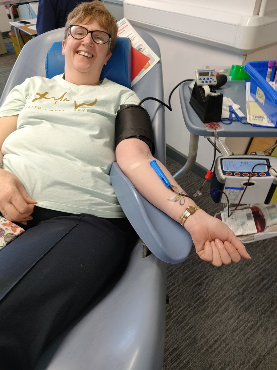 ajsweep12's tweet photo. After a 2.5 year break due to covid I've donated my 59th pint of blood this afternoon. So good to be back in the chair https://t.co/vuAgRILr4E