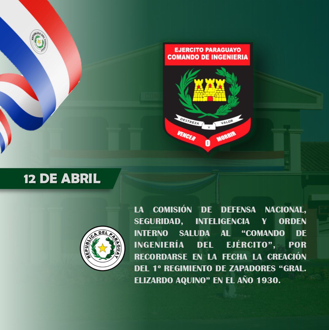 ComDefensaHCD's tweet image. ¡Salud Comando de Ingeniería! @COMINGE_Py 🇵🇾