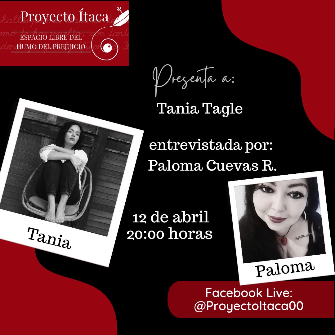 PalomaCuevasR's tweet photo. Queridxs todxs: invitadísimxs...
#ProyectoÍtaca Presenta a #PalomaQuerida platicando con @Tania_Tagle  sobre su libro "Germinal"
📆 12 de abril 
⏰20 horas
📍FBLIVE @proyectoitaca00
Los esperamos numerosos,  literarios y con el alma lista para el asombro.
@Langosta_Lit https://t.co/gdlhtZdcEv