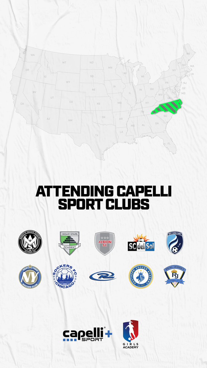 ◼️◼️◼️◼️ Girls Academy Spring Showcase Scouting The Capelli Sport Plus+ Technical Team will be in Greensboro this weekend to scout the Girl’s Academy Spring Showcase. With Capelli Sport attending clubs in the double digits, there is much talent waiting to be seen.