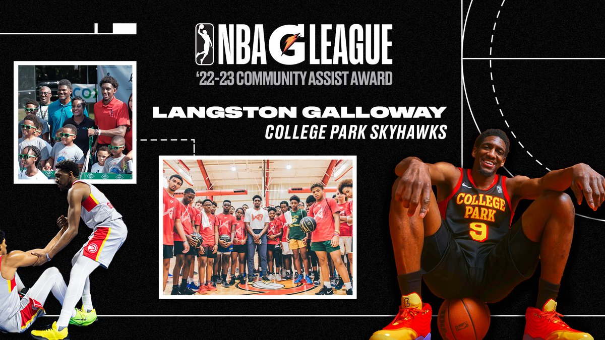 .<a href="/CPSkyhawks/">College Park Skyhawks</a> guard Langston Galloway (<a href="/LangGalloway10/">Langston Galloway</a>) has been named the winner of the 2022-23 NBA G League Community Assist Award. This award honors a player's extensive commitment to positively impacting the community through sustained efforts. <a href="/nbacares/">NBA Cares</a>