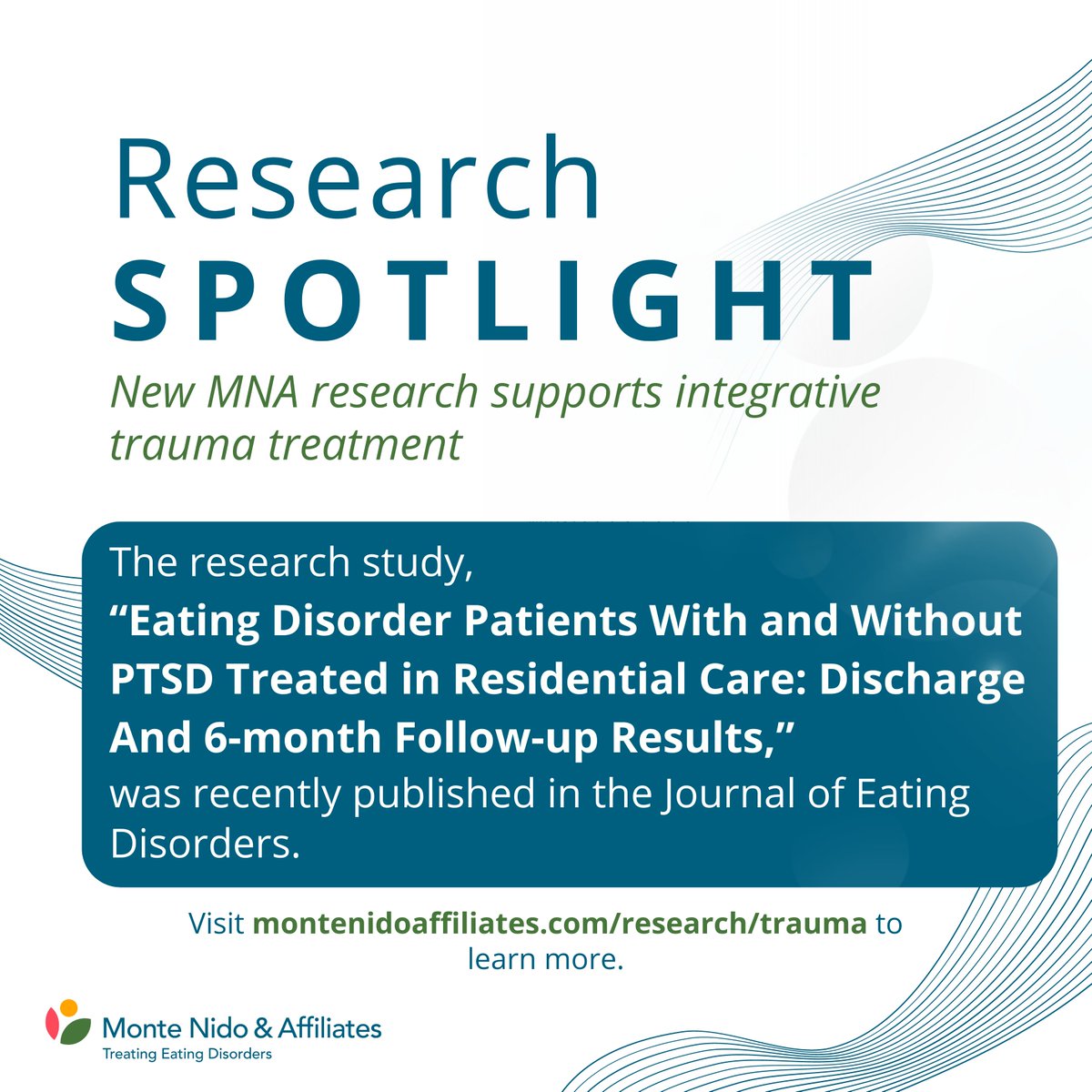 Our groundbreaking research showing the effectiveness of integrating #trauma treatment with #eatingdisorder treatments in residential programs has been published in the Journal of Eating Disorders. Click here to see the #research: ow.ly/cOl250NHgTV