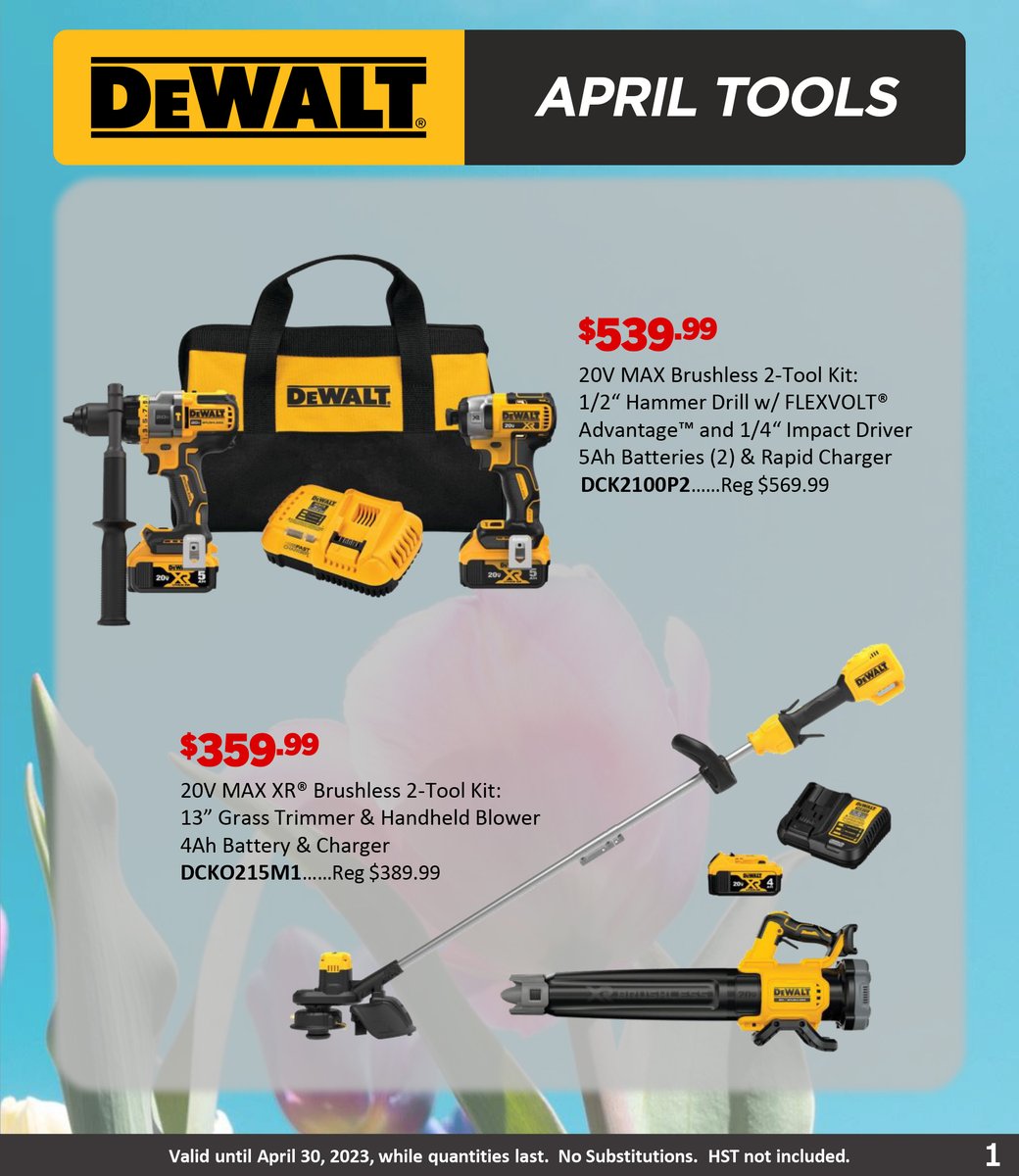 NLDistributors's tweet image. Don&apos;t miss out on our DeWalt April Tools Sale! Get the tools you need to tackle any project with ease.

View our full flyer at: nldistributors.ca

📍 6-8 Mullaly Street, St. John’s
📲 (709) 726-5300

#DeWalt #AprilTools #DIY #HomeImprovement #ToolsoftheTrade #ShopLocalNL