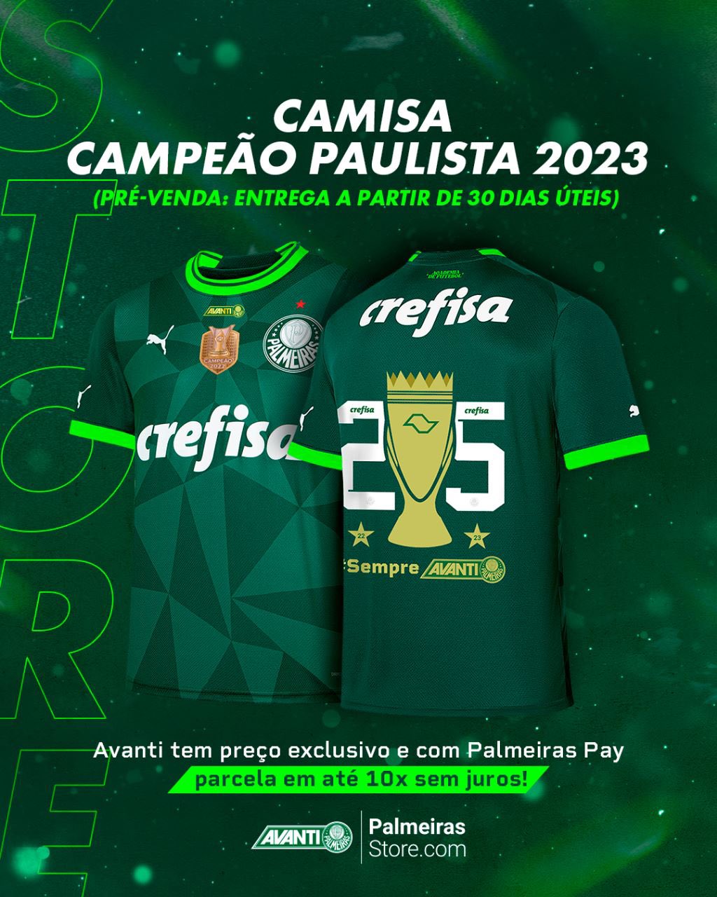 Camisa Palmeiras Campeão Paulista 2023/24 - LANÇAMENTO EXCLUSIVO