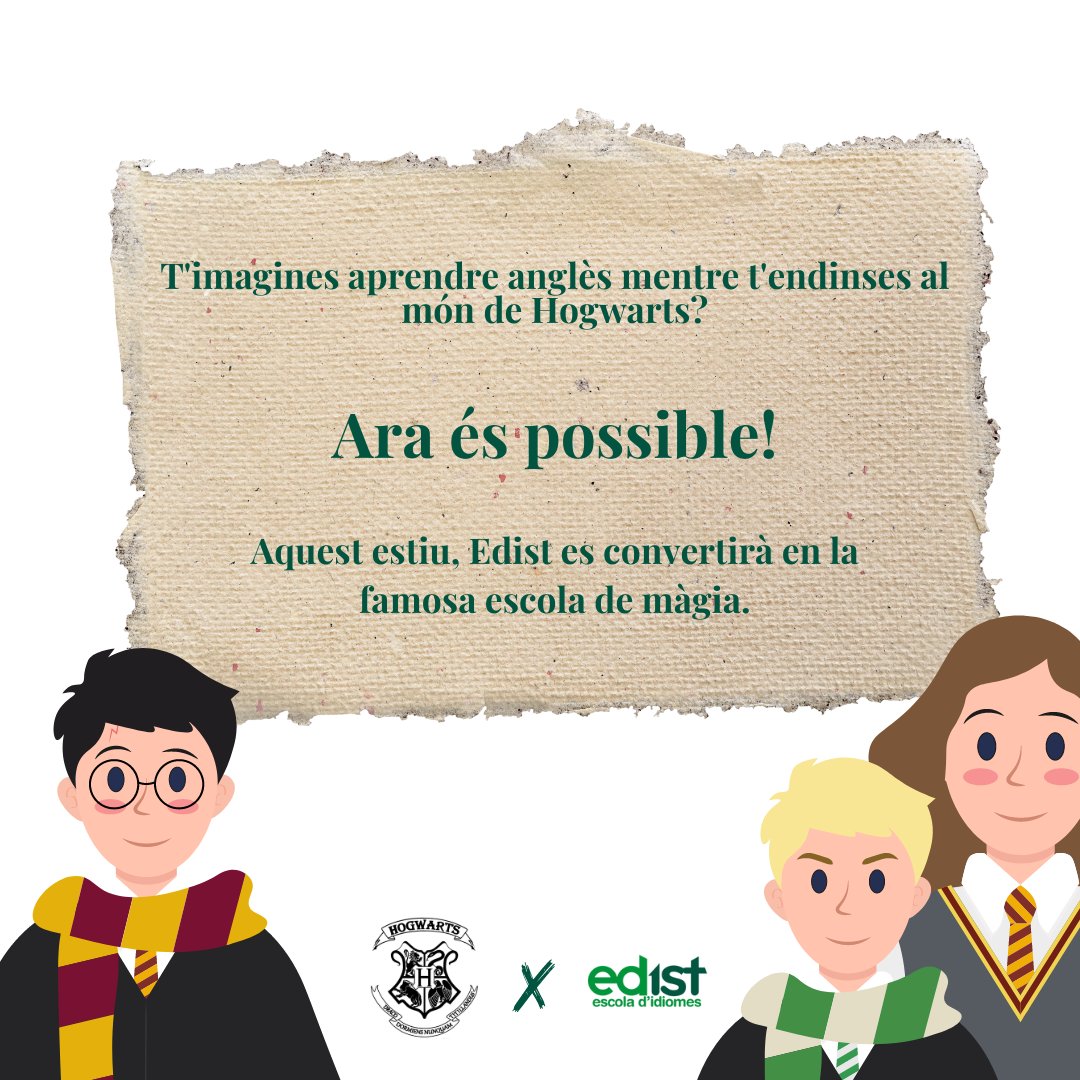 idiomesedist's tweet photo. T'atreveixes a viure l'experiència? Inscripció oberta, descompte especial per als nostres 10 primers embruixadors! 🧙‍♀️
.
.
#HarryPotter #idiomes #badalona #santadria #escueladeidiomas #edist #edistudent https://t.co/Btjt07plBS