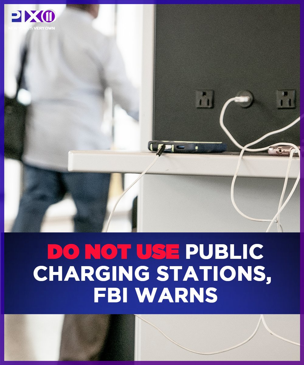 WARNING 🛑 The FBI is warning people to not use public phone charging stations, which have become increasingly popular in places like airports and shopping malls.