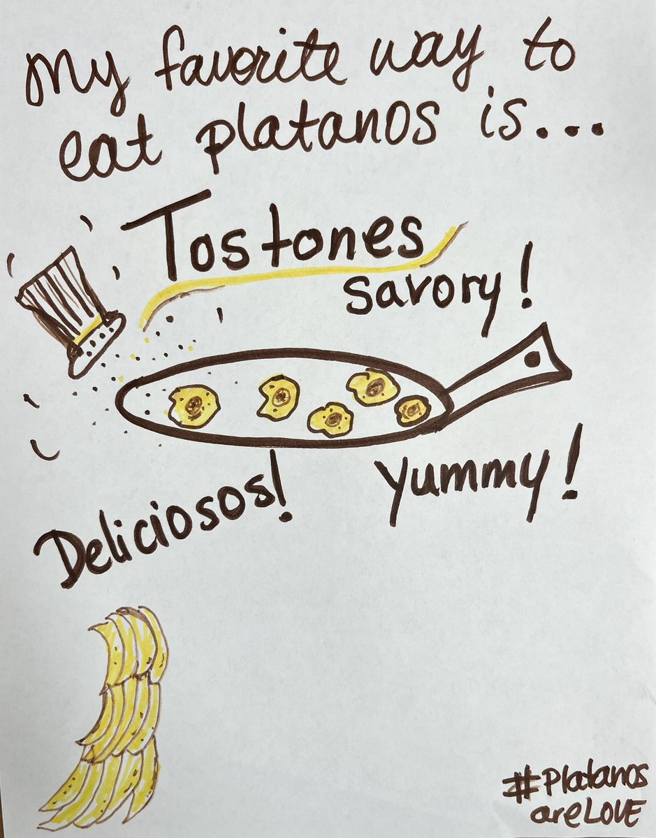 I had so much fun yesterday celebrating PLÁTANOS ARE LOVE by @AReynosoMorris and @mariyahrahman! 🥰🎉 I don’t draw 😁 but couldn’t miss the amazing contest!  I 💛 tostones! #platanosarelove 🍌💛🍌💛🍌