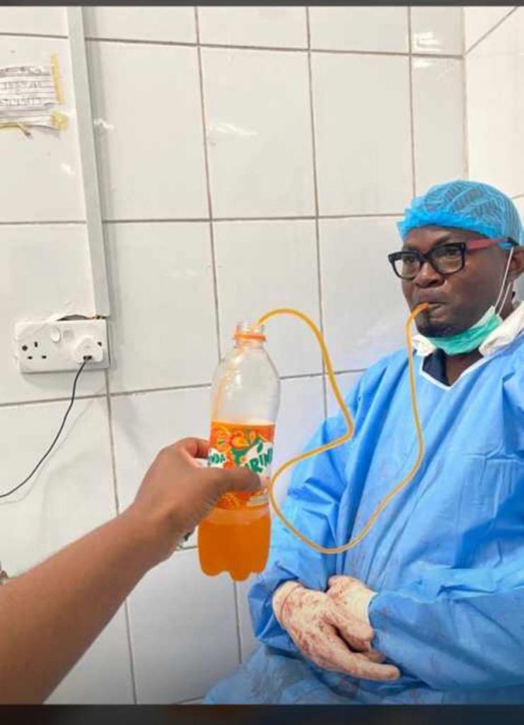 OGdukeneurosurg's tweet photo. Makes me Happy: Dr. Adebowale Oyebade, a urologist from Lagos State Univ hosp in Nigeria, &amp; his family reached out to thank me for honoring him by posting his photo.  I like how Twitter brings us together. He reminds me to take care of the surgeon too. @AbisoyeOyebade https://t.co/qz0alklNRW