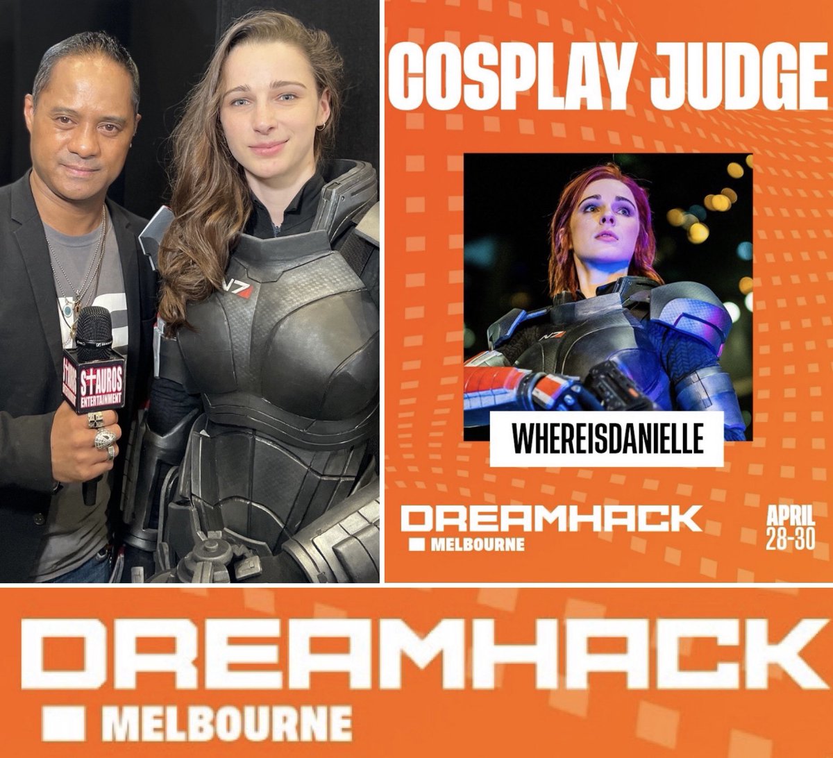 TyroneTann's tweet image. Wanted2Help Promote 1 of #MyDearestSweet Friends &amp;amp; InterviewedGuests; (Cosplayer) @danielledebs, Who will be #ReturningBack as a #CosplayJudge, @ ThisYear’s @DreamHack in #Melbourne, #April28-30th!  Hurry &amp;amp; SignUp
4The #DHMelbourne Cosplay Competition SIGN UPS, CLOSES #April14th!