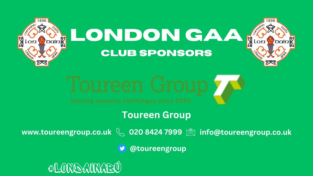 Ahead club action returning, London GAA expresses its thanks to the sponsors of our future county competitions. ⚪️Senior Football and Hurling - @McAleerRushe ⚪️Intermediate Football - @VGCGroup ⚪️Intermediate Hurling - Montore Building Services ⚪️Junior Football - @ToureenGroup