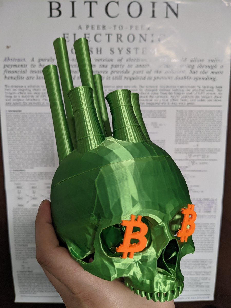 Printer_Gobrrr's tweet photo. Time for a huge thank you to all of you who bought a Skull of Satoshi.  Four Skulls have already been shipped and are on the way to their new home.

And @greenpeaceusa, there's still one Skull reserved for you if you want to change your mind about #Bitcoin https://t.co/PUEi9NVMm6