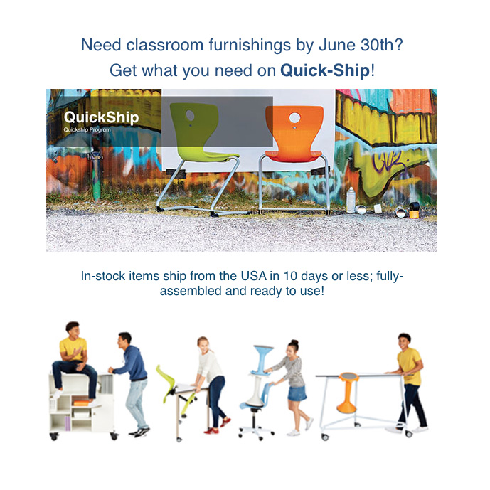 ddlearningspace's tweet image. Educators! Have you submitted your year-end requisitions? Get the classroom furnishings you need by June 30th with Quick Ship! Many of the products we offer can be delivered before June 30th. Give us a call at 800-453-4195. #k12education #Teachers  #Campus #educationfurniture