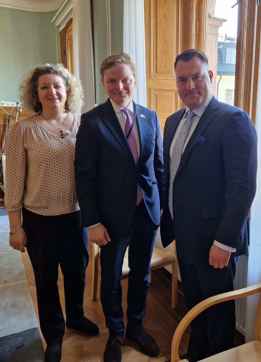 MarkDietzen's tweet photo. Discussed the Euro-Atlantic response to #Russia's full-scale invasion of #Ukraine at the @SwedishRikstag with Swedish MP & member of the Committee on Defence @gustafgothberg. Pleased to build on years of cooperation in #democratic #development. @IRIglobal @JHStiftelsen #BEIPTI https://t.co/J44fQaH2bI