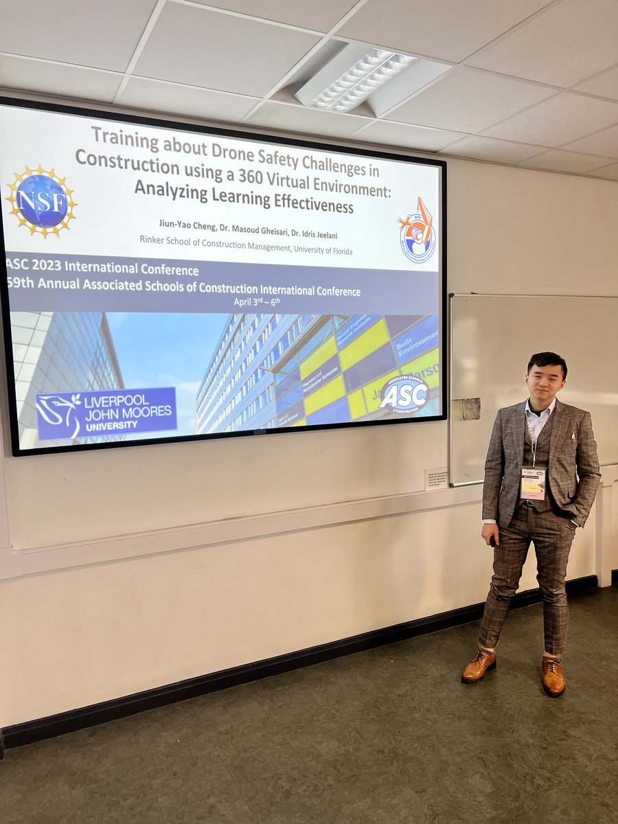 UFRinkerSchool's tweet photo. Our  team had a remarkably successful presence at the 2023 ASC International Conference in Liverpool, UK. 

We presented 3 papers and 2 posters and received a Best Paper Award and an Outstanding Educator Award! Congrats to @idris_jeelani, @MasoudGheisari  and rest of the @UF team https://t.co/vGgn7MJZER