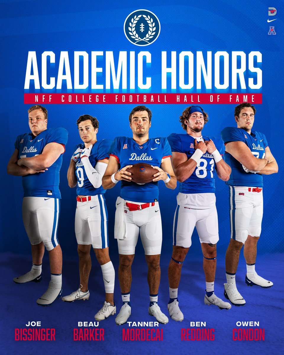 Five Mustangs have been named to the <a href="/NFFNetwork/">National Football Foundation</a> Hampshire Honor Society! 

📰 - smumustangs.com/news/2023/4/12…

#PonyUpDallas
