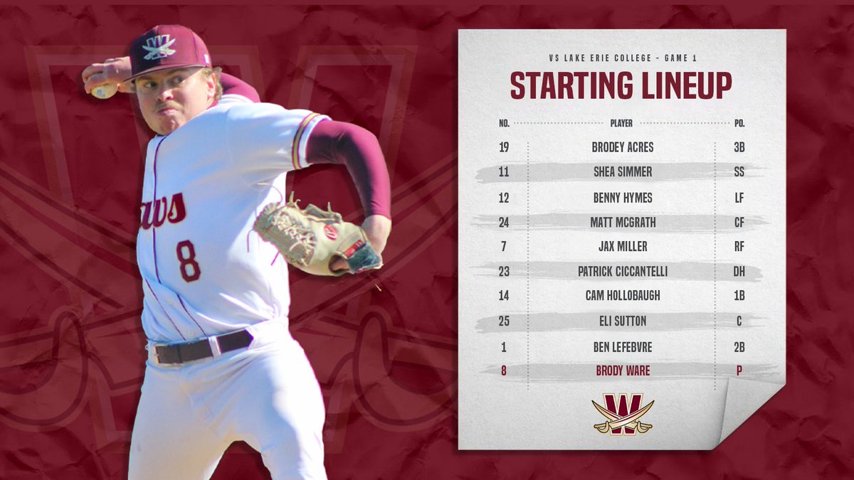 Game 1 Today. Here is our starting 9
#SwordsUp⚔️
