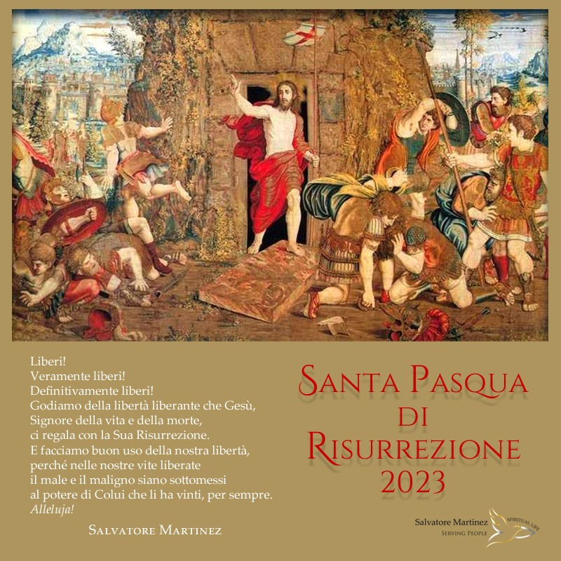 #𝐏𝐚𝐬𝐪𝐮𝐚 𝐝𝐢 𝐑𝐢𝐬𝐮𝐫𝐫𝐞𝐳𝐢𝐨𝐧𝐞 𝐝𝐢 𝐆𝐞𝐬𝐮̀
In unione di spiriti, Vi giunga il mio cordiale pensiero con questo biglietto augurale.