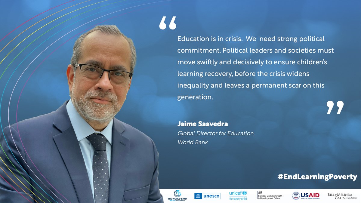 WBG_Education's tweet photo. We urge all countries and the global #education community to endorse the Commitment to Action on Foundational Learning!

✍🏽 https://t.co/FDtv8CfF7u

Join the #ReshapingDevelopment discussion and our #EndLearningPoverty campaign! @JaimeSaavedra22 https://t.co/gdgx5bWX9k