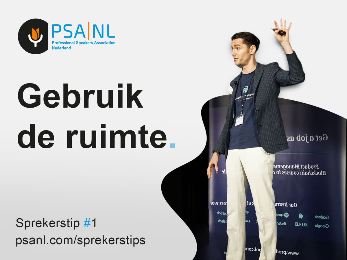 Wees je als spreker bewust van de ruimte waarin je presenteert. Net als bij toneel en dans: choreografie is onderdeel van je voorbereiding. Wanneer sta je waar? 

#sprekerstip #publicspeaking #psanl
