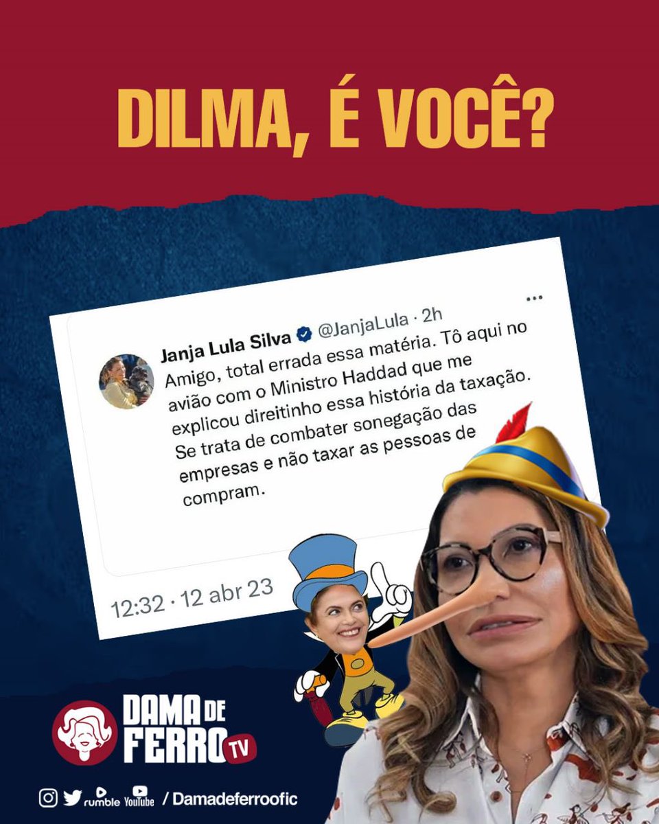 DamaDeFerroAcad's tweet photo. A primeira-dama Sra Pinocchio 🤡 https://t.co/2ypoHaDewA