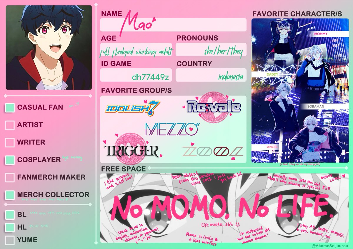 maossu_'s tweet photo. new account and decided to make intro too.. edited the template into re:vale themed! 💚💗
hope someone see this 🤞
#i7intro https://t.co/HjTr3190O1