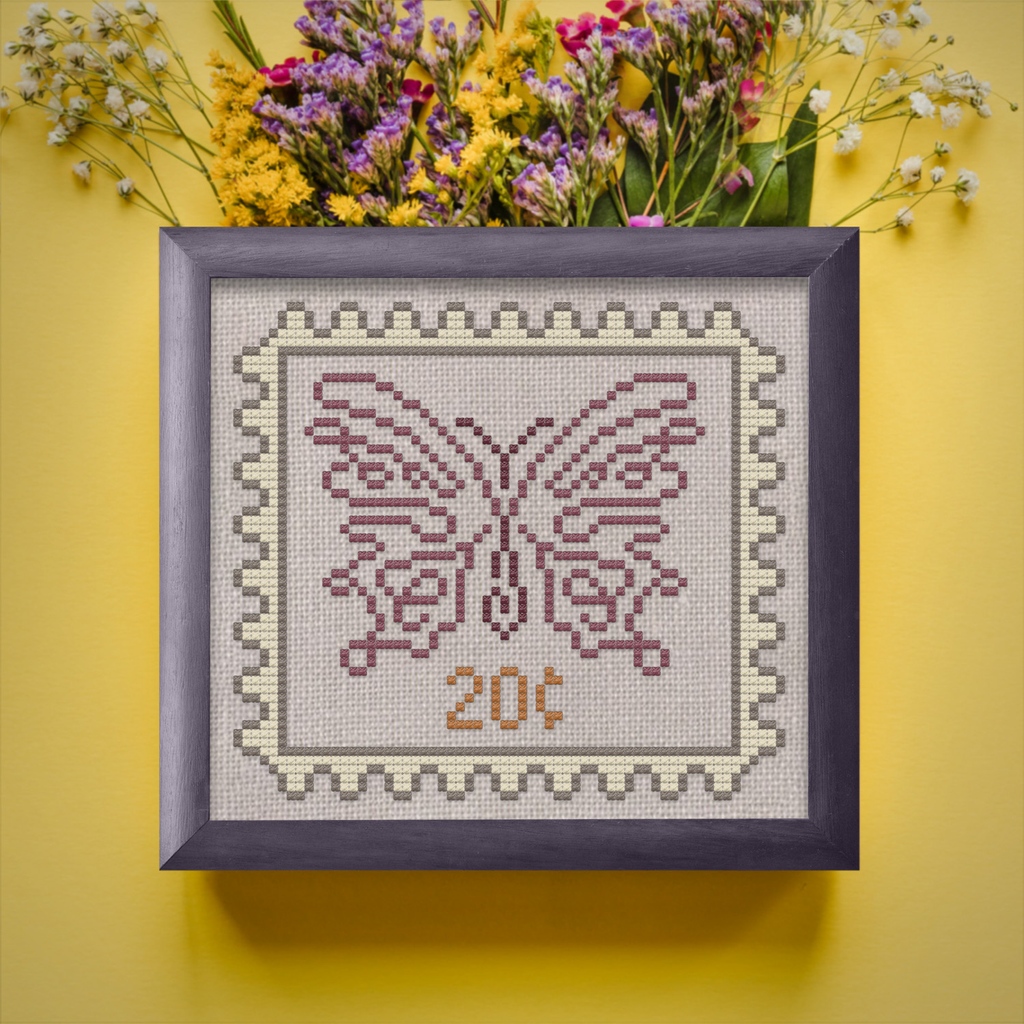 WildVioletCS's tweet image. 🦋✨ Butterfly Postage Stamp

I'm excited to unveil my latest cross stitch: a postage stamp featuring a butterfly! This design captures the beauty of the its wings, bringing nature's magic to your craft collection.

Butterfly Postage Stamp Pattern 👉 wildviolet.co/patterns/butte…