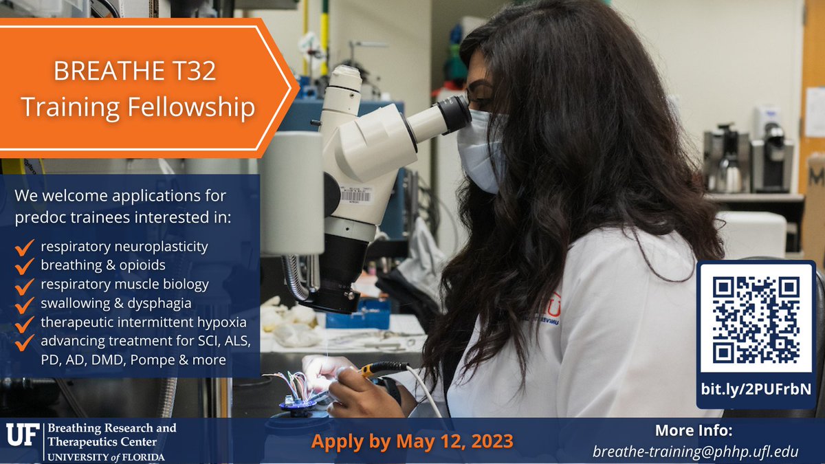 📣 Hey there, Breathers! We are looking for predocs interested in #RespiratoryResearch. Learn more about our @nih_nhlbi T32 fellowship &amp; apply by May 12 at bit.ly/2PUFrbN.👇