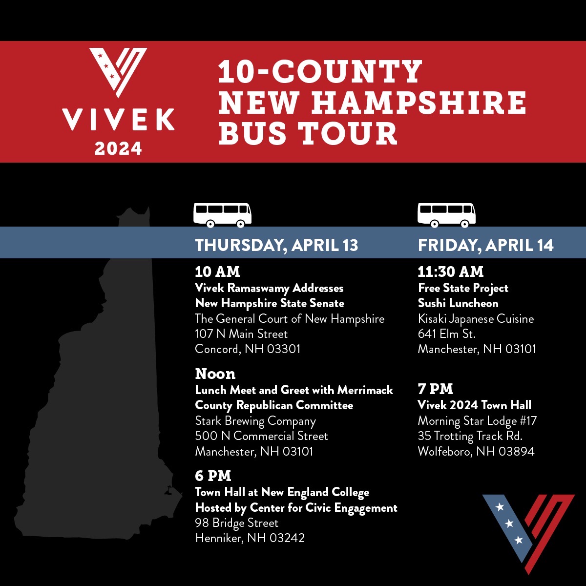 VivekGRamaswamy's tweet photo. The America First movement was born in 1776. We need to revive the ideals that set our country in motion. Statewide bus tour kicks off in New Hampshire *tomorrow.* https://t.co/ItqTkMuSeU