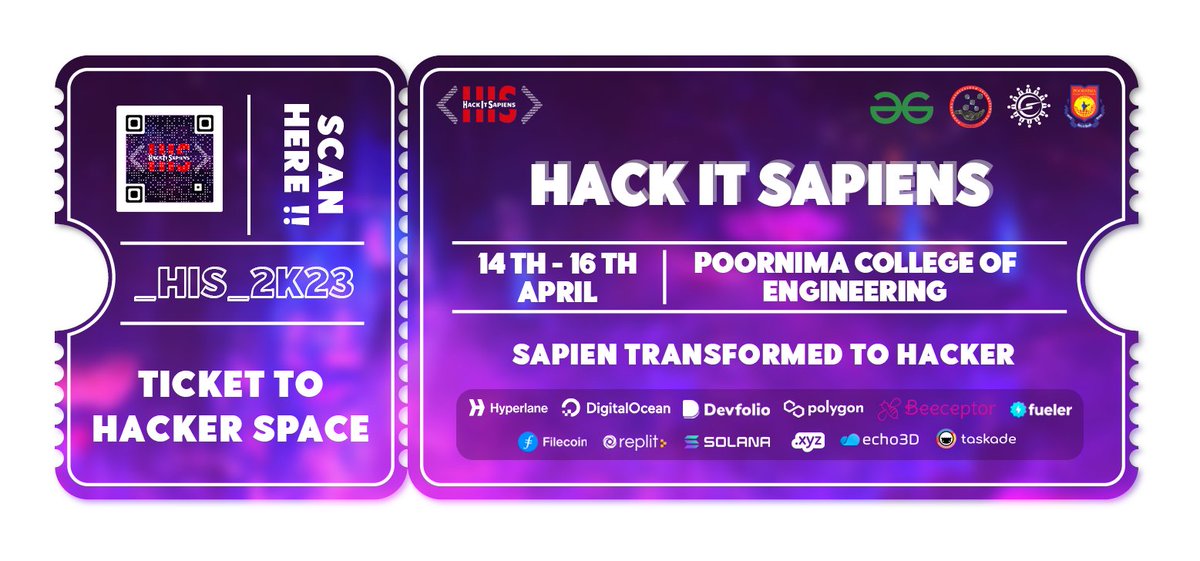 I am excited to attend @HackIT_Sapiens , an offline hackathon  #poornimacollege in jaipur with @ananya3632 , @GarvitSinghal47 #his2k23  #hackitsapiens