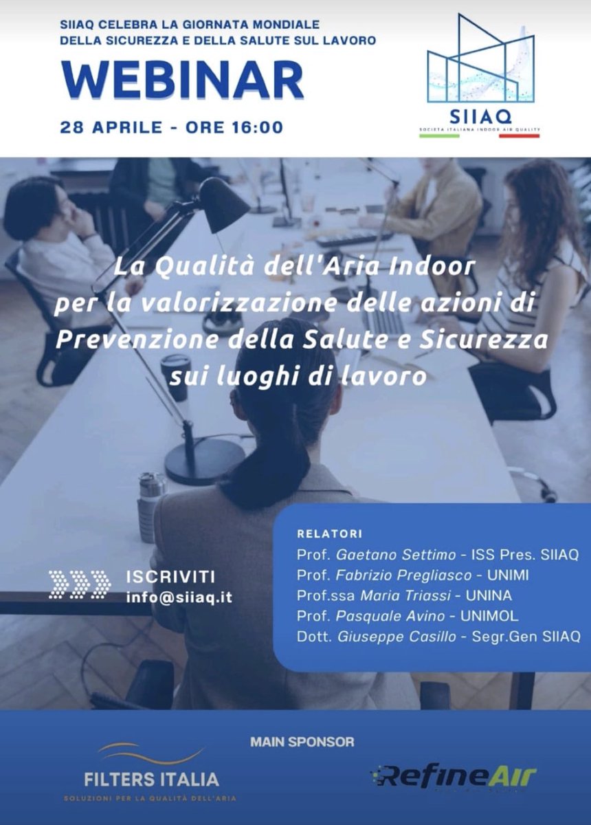 IAQ sui luoghi di lavoro ….dovremmo ricordarci che la SCUOLA è anche un luogo di lavoro 👇👇👇