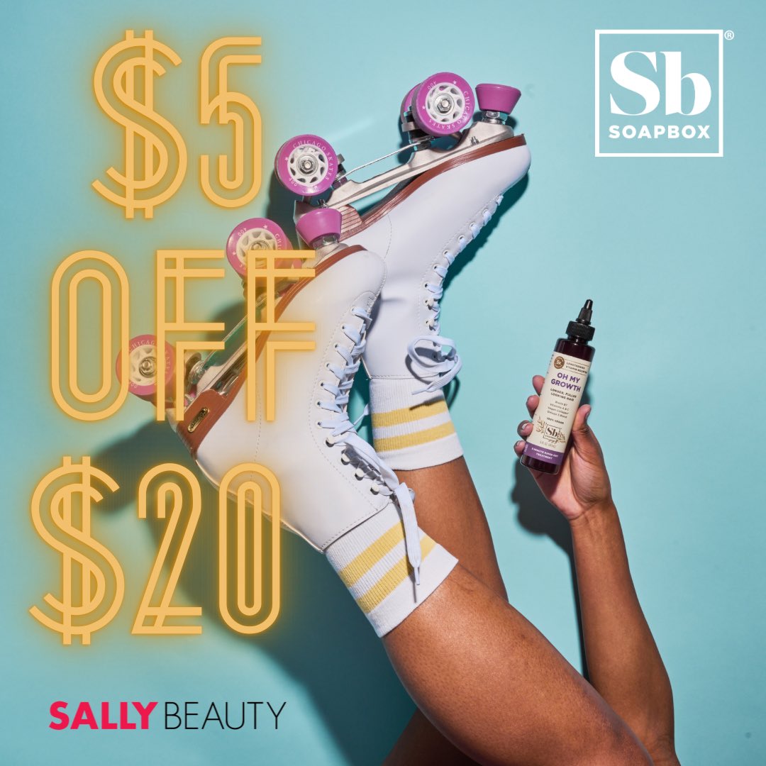SoapboxCare's tweet image. We&apos;re just rolling in the savings! Enjoy $5 off your purchase of $20 or more at @SallyBeauty until April 30th! #veganhaircare #soapbox #mysoapbox