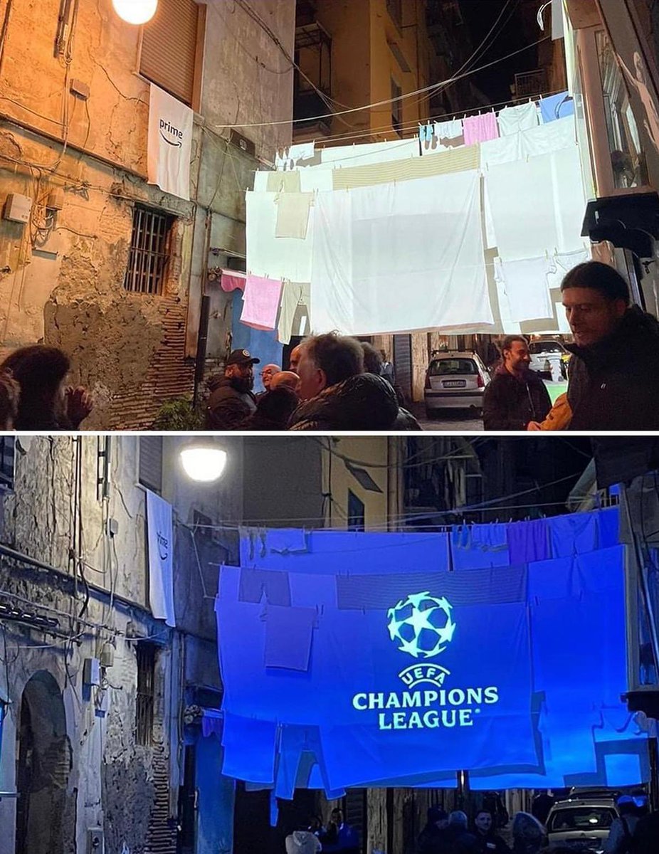 Millar_Colin's tweet image. Love this. Communal Champions League nights in Napoli.