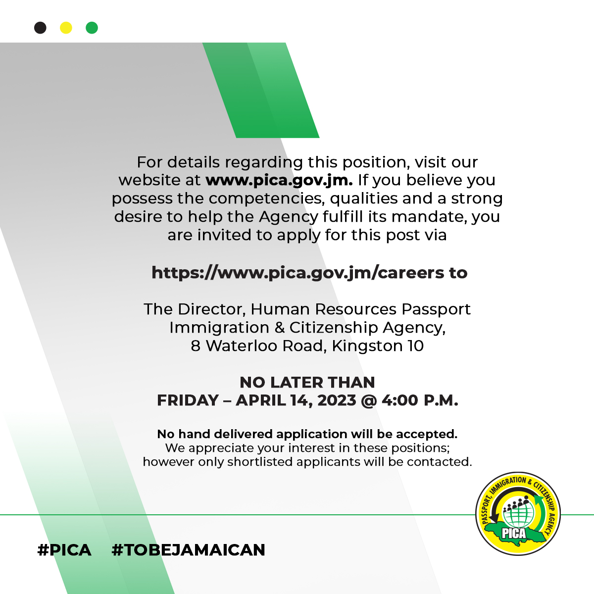 PICA Jamaica on Twitter "(1/3) The Passport Immigration & Citizenship